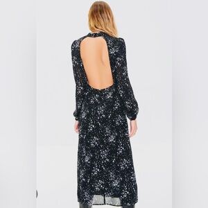 NWT Forever 21 Women’s Celestial Black Open Back Midi Dress. Size S SKU 103